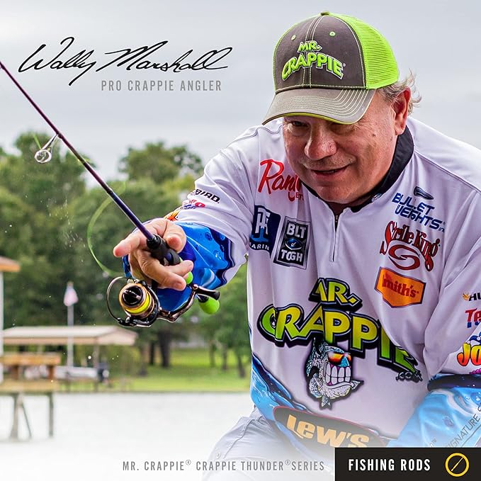Lew's Crappie Thunder Spinning Fishing Rod, Light Power, Fast Action, Premium 2-Piece Graphite Blank, EVA Split Grip Handle