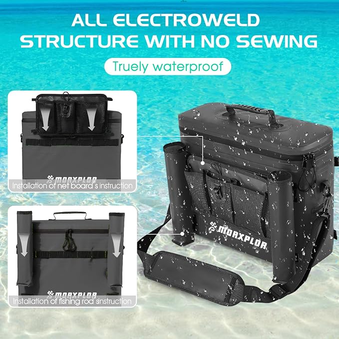 MORXPLOR Kayak Cooler,Waterproof Kayak Seat Back Cooler for Kayaking,Kayak Accessories Cooler Bag,Protable Ice Chest,Beach Cooler,Travel Cooler for Camping or Lunch Bag