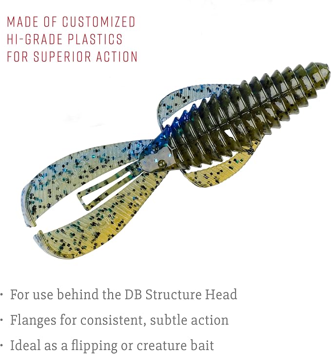 Strike King Rage Bug Fishing Lure, Soft Plastic Grub, Unique Design, Subtle Action