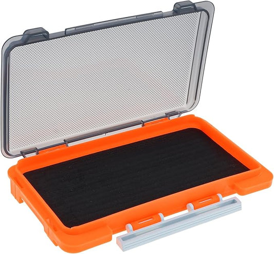 Fishing Tackle Box Slit Foam Case, Super Slim Fishing Lures Jig Box Hooks Spinners Spoons Storage Tackle Tray, (6.8 * 3.8 * 0.8inch) (Orange)
