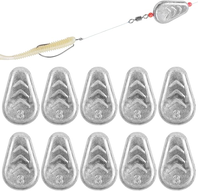 5/10 Pack No Roll Sinker Lead Fishing Weights Catfish Sinkers Coin Disc Weight Snagless Flat Inline Sinker for Catfishing Rig Bank River Surf Fishing Saltwater