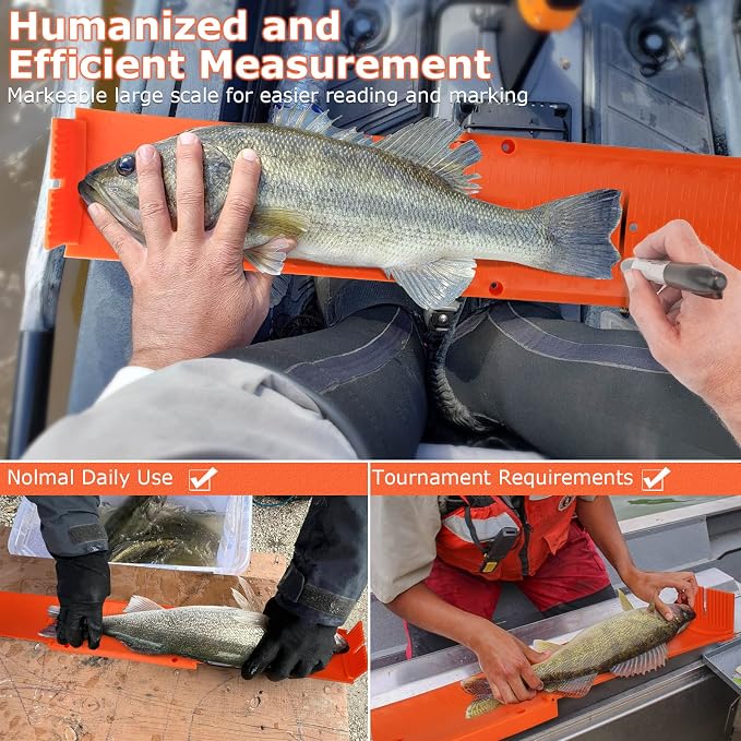 Fish Measuring Board Foldable, Floatable Compact Folding Fish Ruler for Boat, Unfolded 36 Inches Bump Board Fishing Ruler Folded to 12 Inches