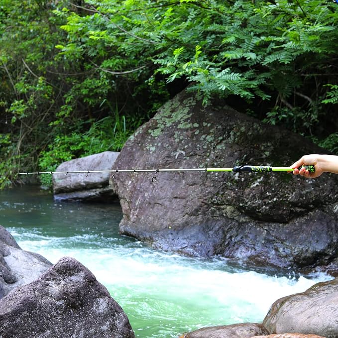 Sougayilang IM7 Graphite Fishing Rod – 2-Piece Casting & Spinning, Medium/Medium Heavy Power, Stainless Steel Guides with Zirconium Rings, EVA Handle & Hook Keeper for Bass, Trout, Walleye, Catfish