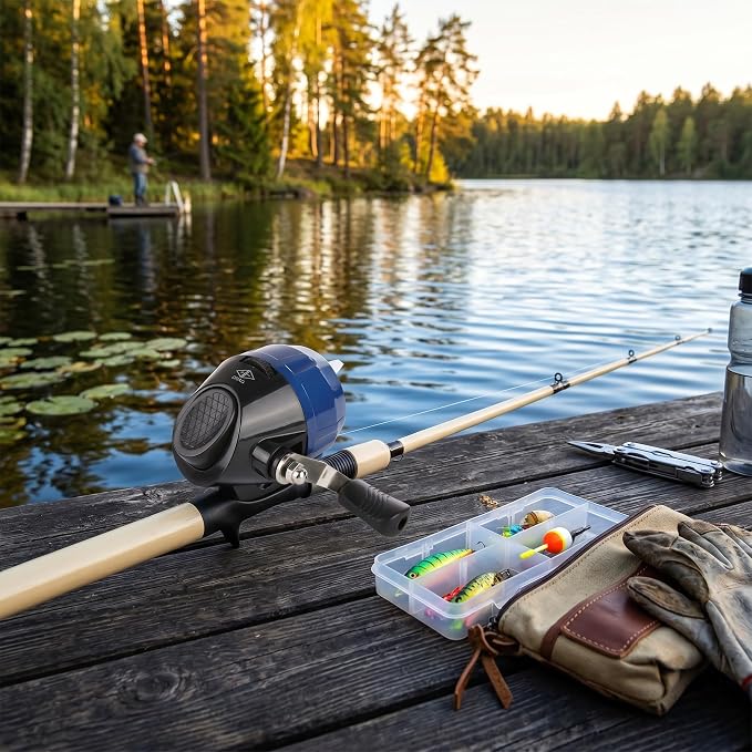 Spincast Fishing Reel, 3.0:1 Gear Ratio for Beginners and Kids, Easy to Use, Right or Left Hand Retrieve, for Freshwater Fishing
