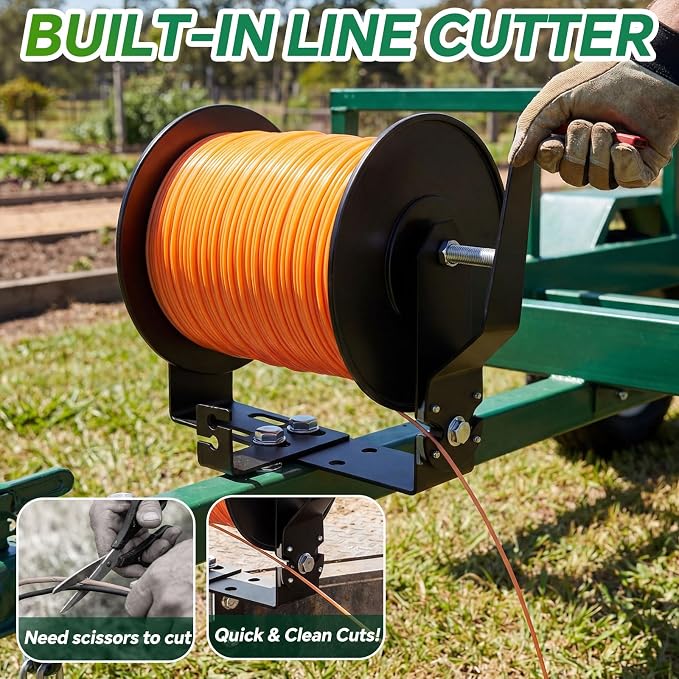 Weed Wacker Line Holder Built-in Line Cutter Adjustable with (4.5"-8.6") Bracket Supports 3 and 5 Pound Spools for Landscape Trailer Organization Accessories