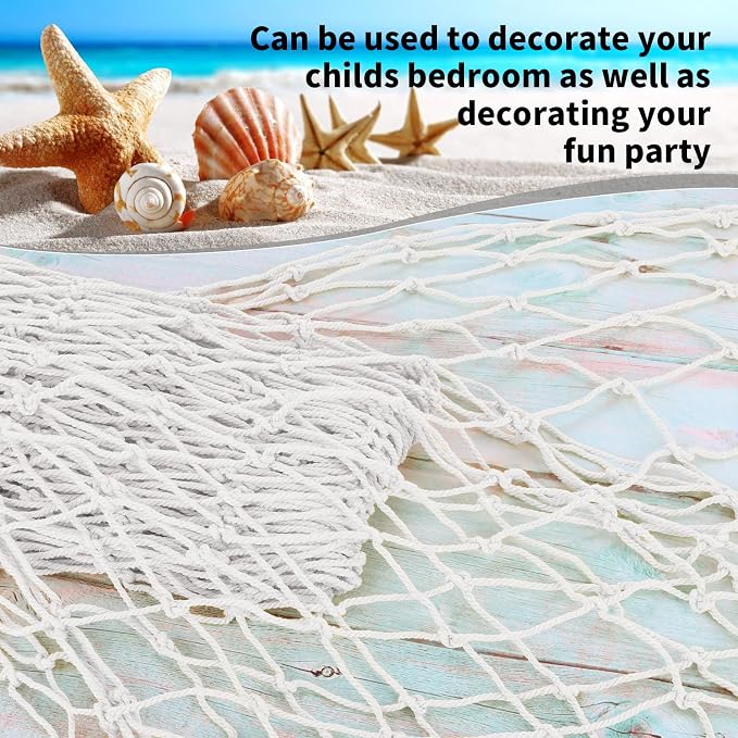 2 Pack Fish Net Decorations for Party