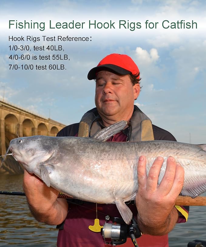 Fishing Circle Hooks Saltwater 50pcs Leader Hook Rigs for Catfish Bass With Offset Hooks