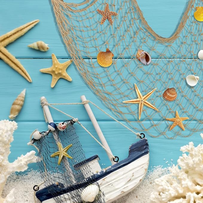 2 Pack Fish Net Decorations for Party