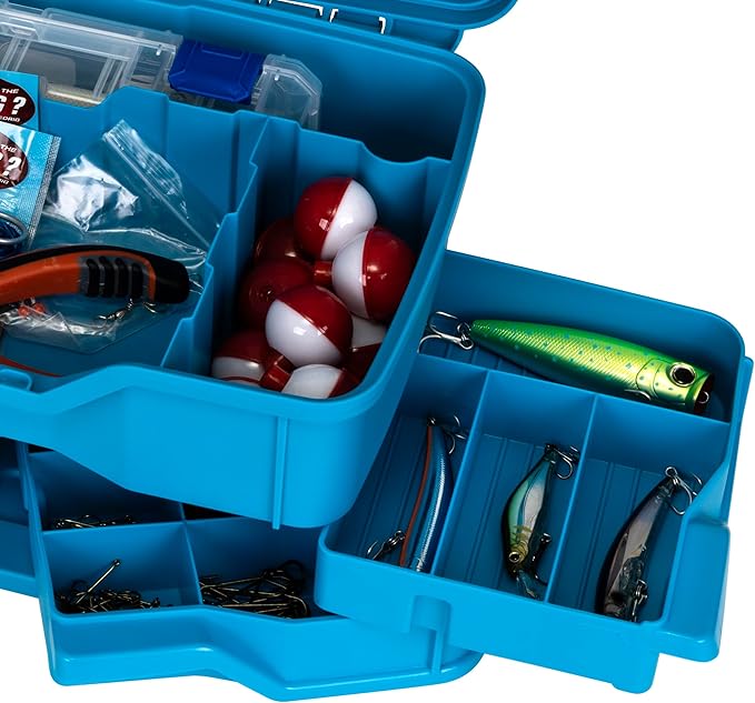 Flambeau Outdoors 440NGA NextGen 4/0 Medium Fishing Tackle Box, 4 Pivot Trays, 23 Compartments, Advanced Tackle Storage Organizer, Blue