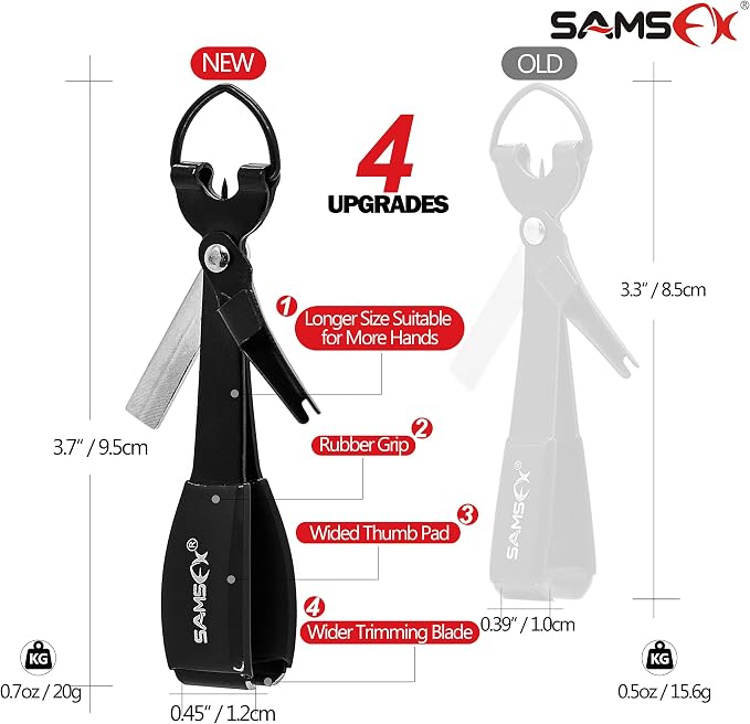 SAMSFX Fishing Knot Tying Tool, Multifunctional Fly Fishing Nippers with Retractor, Fishing Line Knot Tyer, Fast Tie Nail Knots, Tackle Box Accessory