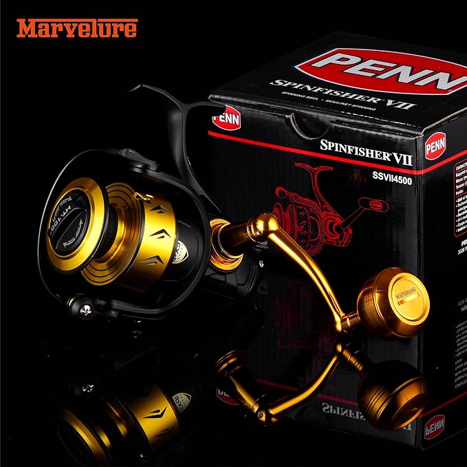 Foldable Power Handle for Penn Spinfisher VI VII Slammer III IV (Not for Spinfisher Long Cast/V/SS) (Gold, Slammer/Spinfisher 7500-8500 Thread)