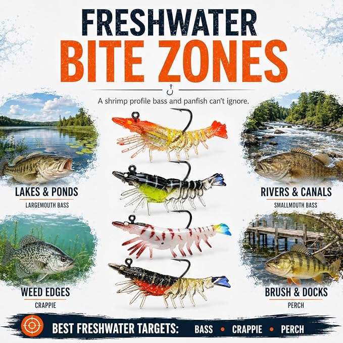Soft Fishing Lure Kit for Bass/Trout/Pike/Salmon, 4Pcs Fishing Gear for Individually Packaged Baits with Gift Box