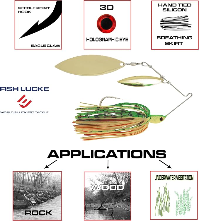 Luck E Strike Jimmy Houston Legends Spinner Bait with Willow Blades