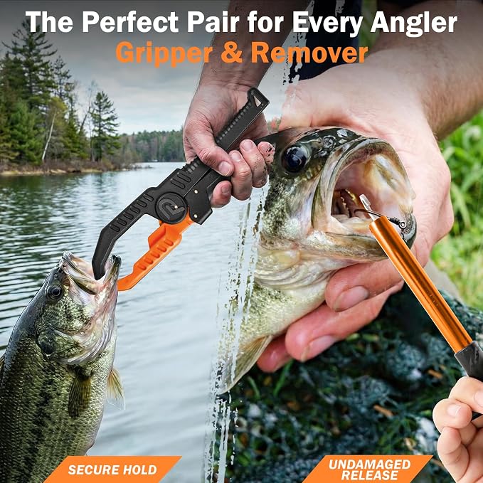 PLUSINNO Fishing Backpack with Fishing Gear Fishing Net, Waterproof Tackle Backpack with Rod Holders, Tackle Box, Lures, Tools, Pliers & Accessories, Fish Gifts for Men