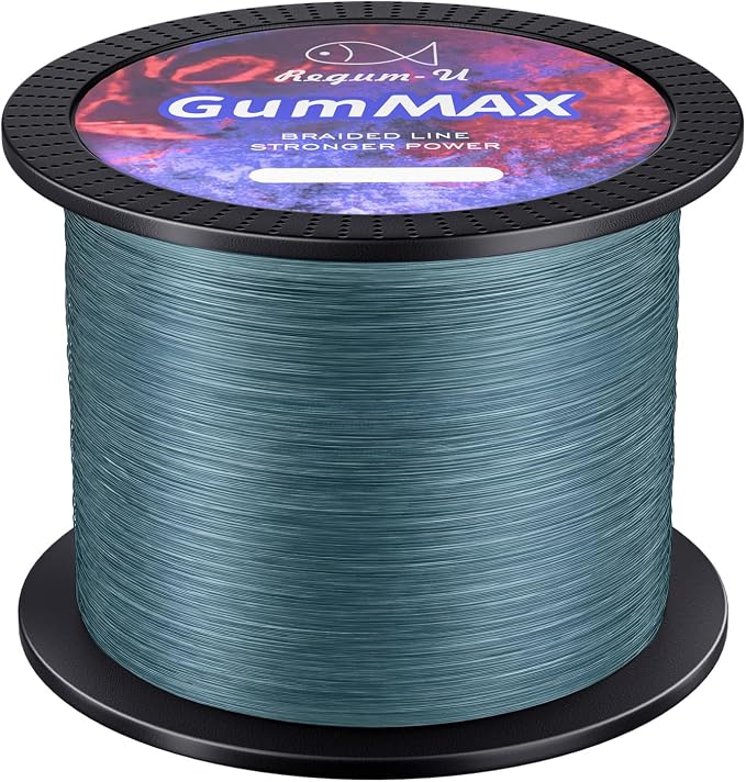 GumMAX 545/1093/1640yds 5-100LB 8X Braided Fishing Line Abrasion Resistant Superline Zero Stretch & Smaller Diameter Confuse & Never Fade in Saltwater and Freshwater