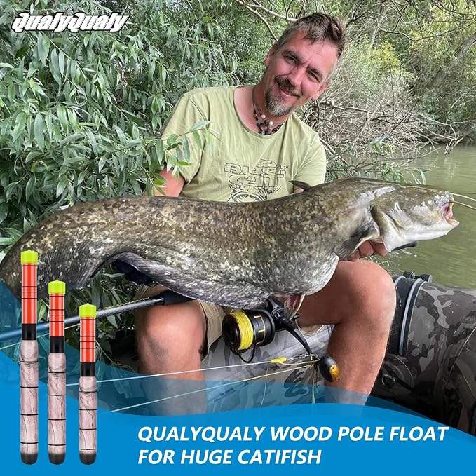 QualyQualy Lighted Fishing Floats for Catfish, 3-5PCS Fishing Pole Floats Glow in Dark Fishing Bobber with Glow Sticks for Freshwater Saltwater