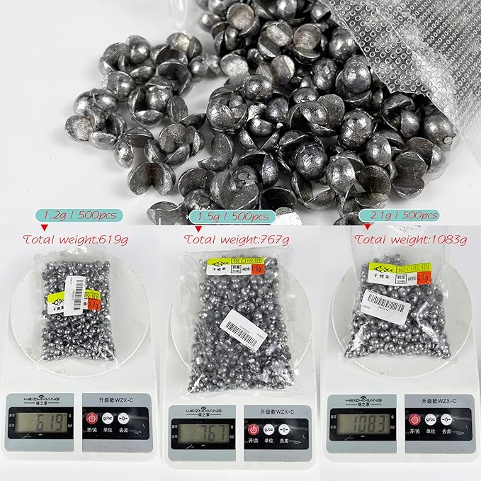 Removable Split-Shot,500Pcs Lead Sinking Split Shots Fishing Sinkers,Fishing Weights Sinkers