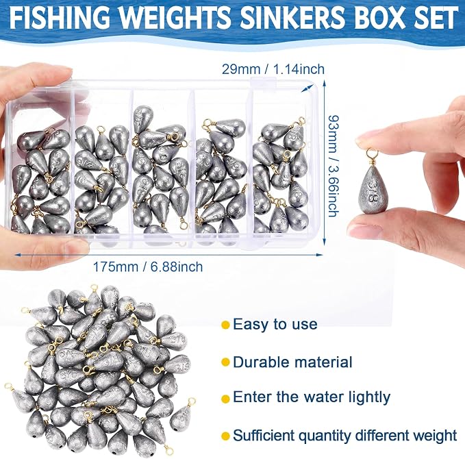 Bass Casting Swivel Bell Sinkers Fishing Weights Drop Shaped Fishing Sinkers Catfish Weights for Ocean Saltwater Surf Bass Casting Gear Tackle