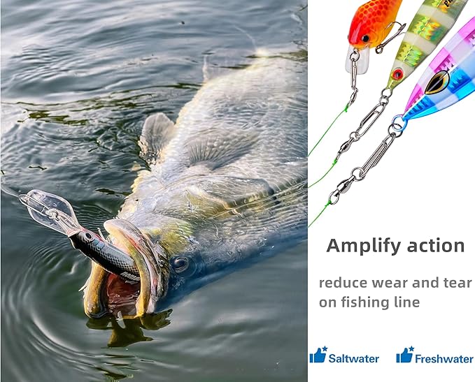 280Pcs/Box Stainless Steel Fishing Power Speed Clips (SS:100Pcs,S:100Pcs,M:60Pcs,L:20Pcs) High Strength Fishing Connector Swivels Snaps for Quick Change Lure Tackle Saltwater Freshwater