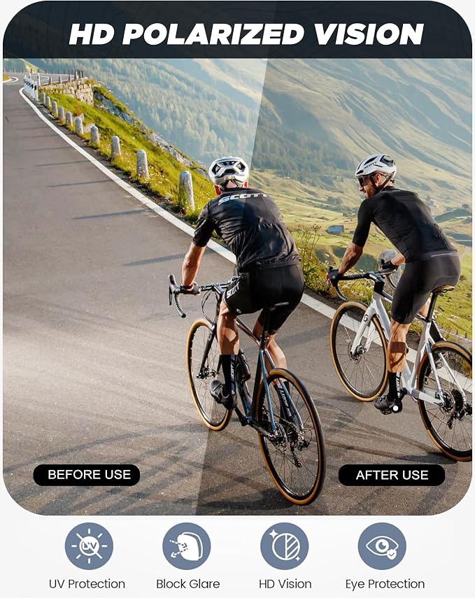 KALIYADI Mens-Sunglasses Polarized Sunglasses-Men Sports: Sport Sun Glasses for Running Cycling Fishing with UV Protection