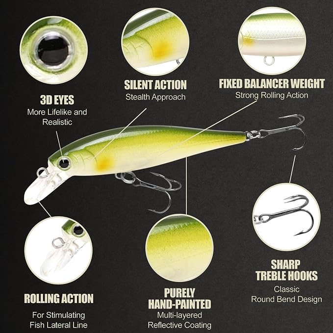 LUCKY CRAFT Pointer 78SP Fishing Lures, 3” Jerkbait Freshwater Bass & Trout Lures, Suspending 4ft–5ft Depth, Jerkbait with Walk-the-Dog Action, Precision Bass Fishing Gear and Accessories