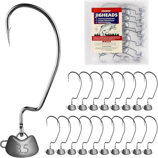 Swing Weedless Ned Rig Jig Heads - 20pcs Weedless Jig Head Hooks for Bass Fishing, Ideal for Ned Rig Baits, Durable Jigheads for Fishing, Anglers