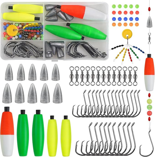 Catfish Rig Catfishing Tackle Making Kit Santee Cooper Rig with Catfish Floats Rattling Line Float Lures Peg Float Bobbers Catfish Hooks Swivels Catfish Sinker Weights Fishing Rattle Bells