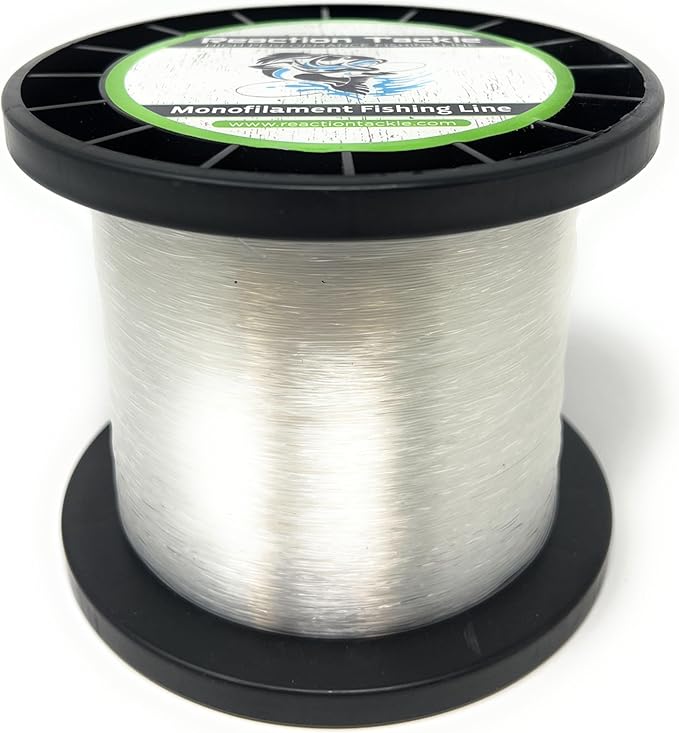 Reaction Tackle Monofilament Fishing Line - Premium Nylon Mono Line, Strong & Abrasion-Resistant, Low Memory for Smooth Long Casts - Freshwater & Saltwater