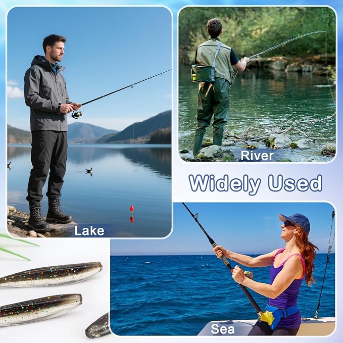 30pcs Soft Plastic Fishing Lures Paddle Tail Swimbaits Soft Baits Lure for Bass Crappie Trout Shad Freshwater Saltwater Fishing Mixed 3.5 Inch 4.7 Inch Swim Bait Kit with Box