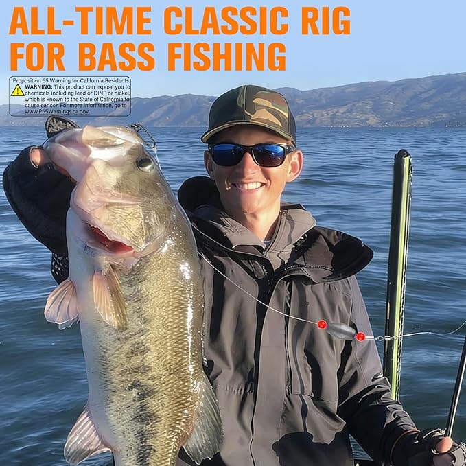 Dovesun 10/5PCS Ready Tied Carolina Rig Kit for Bass Fishing Catfish Rig Catfish Hook Kit with Bass Hooks, Swivel, Fluorocarbon Line, Weights