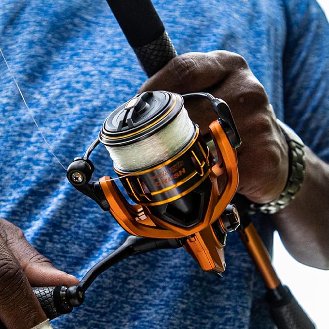 Lew's MACH Crush Spinning Fishing Reel, 6.2:1 Gear Ratio, Right or Left-Hand Retrieve, Aluminum Frame, Premium 11 Bearing System