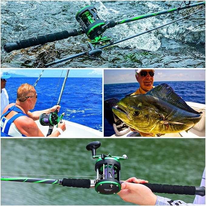 Sougayilang Spinning Rods, Strong Carbon&Glass Composite Fishing Pole with Stainless Steel Line Guides for Catfish- 7'0"