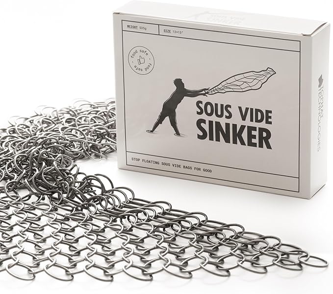 TopHat Sous Vide Sinker Weights (1.2 LB) Heavy-Duty Stainless Steel Weights with Clips for Precise Cooking - Food Grade Accessory - Safe and Convenient Cooking Solution