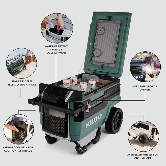 Igloo Trailmate Journey 70Qt Wheeled Cooler | Insulated Hard Shell Ice Chest
