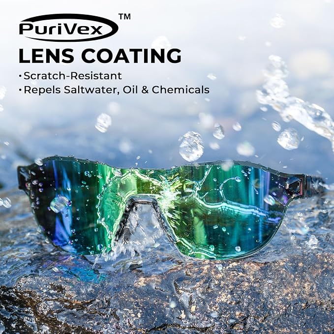 KastKing Nizini Polarized Sports Fishing Sunglasses, With PuriVex Protective Lens Coating, Rimless Wrap Design, Men Women