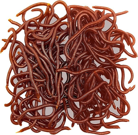 100 Pcs 3.3inch Soft Worms Fishing Lure Baits, Earthworm Baits Lifelike Fake Bloodworm,Fresh Water Fishing Bait