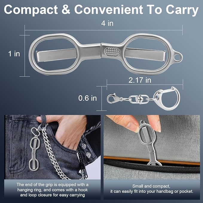 2 Pcs Folding Stainless Steel Portable Mini Small Travel Scissors, Safety Foldable Pocket Badge Nursing Scissors with 2 Keychain for Travel, Home, Office, Craft, Sewing (Silver)