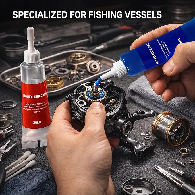TBTFW Fishing Reel Grease, Fishing Reel Oil, Long-Lasting Lubrication, Set for All Types of Fishing Reels(1set or 2sets)
