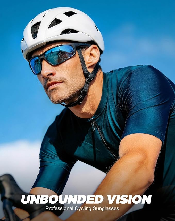 KALIYADI Mens-Sunglasses Polarized Sunglasses-Men Sports: Sport Sun Glasses for Running Cycling Fishing with UV Protection