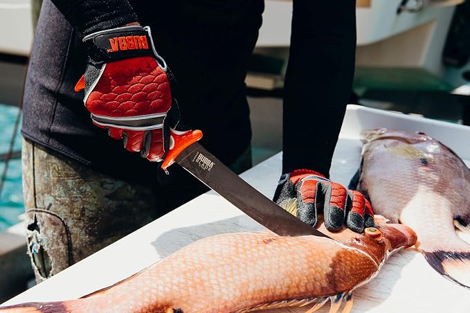 BUBBA Ultimate Fishing Gloves with Cut Resistant Construction, Cloth Thumb and Touch Screen Usability for Fishing, Angling, Boating and Outdoors