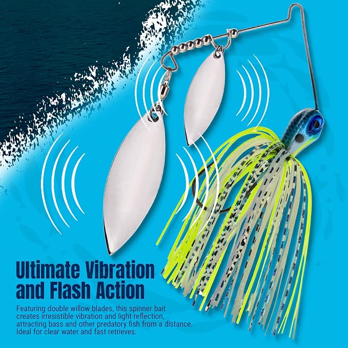 Reaction Tackle Spinner Bait Fishing Lure for Bass Fishing Also for Trout Pike Salmon Walleye (3-Pack)