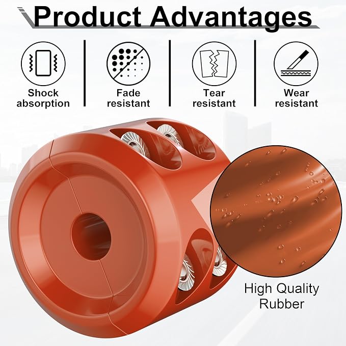 BFXM Winch Stopper for Cable, Rubber Winch Cable Stopper with Allen Wrench to Protect Winch Rope from Wear and Tear, Winch Accessories for ATV, UTV, Truck (Orange)