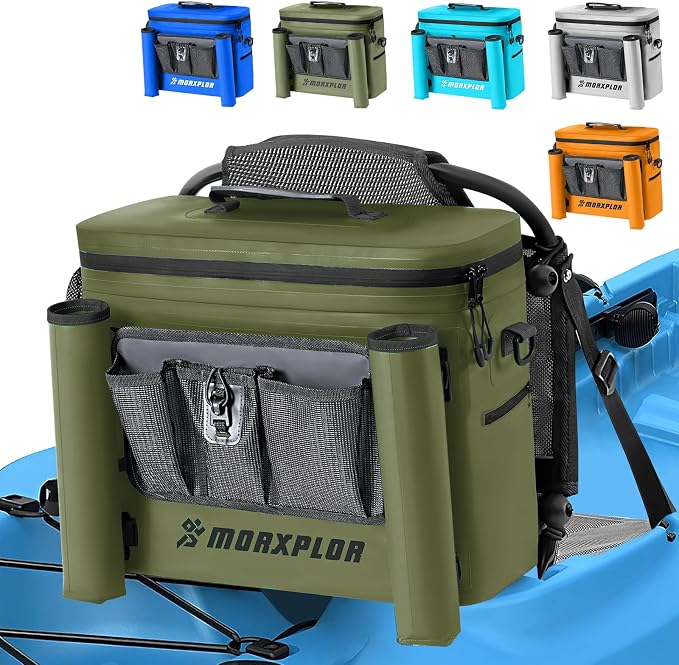 MORXPLOR Kayak Cooler,Waterproof Kayak Seat Back Cooler for Kayaking,Kayak Accessories Cooler Bag,Protable Ice Chest,Beach Cooler,Travel Cooler for Camping or Lunch Bag