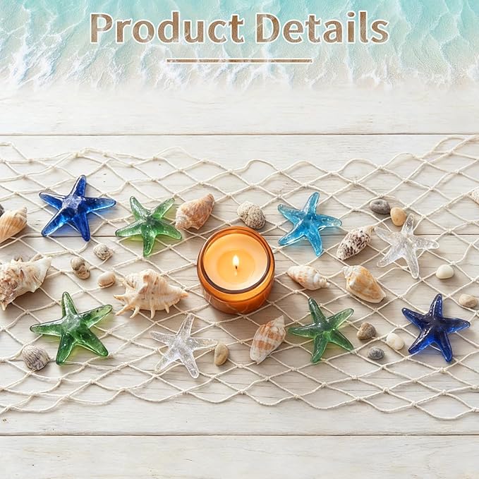 SATINIOR 1 Pcs Fish Net Party Decorations Fishing Net Table Runner 12x72'' Decorative Nautical Cotton Fishnet for Pirate Mermaid Hawaiian Ocean Beach Under the Sea Themed Party Decor (Natural)