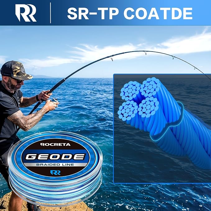 Geode Braided Fishing Line, Super Strong Power Braid Lines for Saltwater and Freshwater Fish 8-50lb, 150yds/300yds/500yds/1000yds