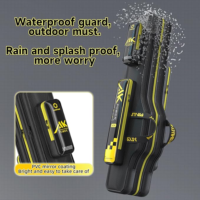 Fishing Rod Case & Bag Triple-Layer - 1680D Oxford, Wire-Reinforced Anti-Deforming, Foldable Portable, Quick-Access Compartments, Fishing Gift for Men Anglers