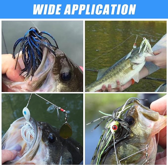 Silicone Jig Skirts Spinnerbait Skirts 50 Strands Bass Fishing Lure Skirts Replacement for DIY Spinner Baits Buzzbaits Squid Jig Accessories