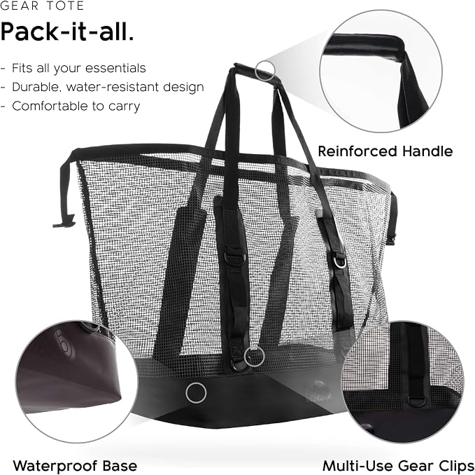 MISSION Boat Gear CASSI Heavy-Duty Outdoor Tote and Waterproof Marine-Grade Mesh Boat Bags