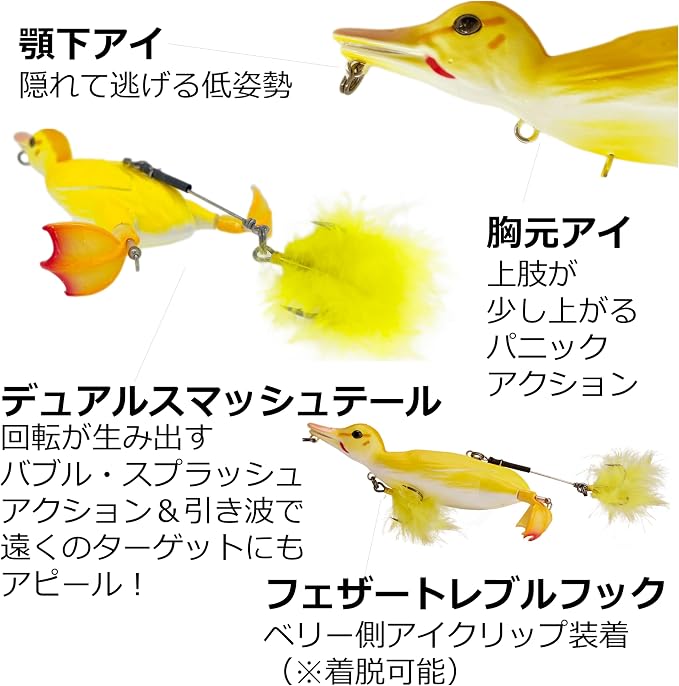 Savage Gear 3D Duck Fishing Bait, 4 1/4 oz, Wood Duckling, Realistic Contours, Colors & Movement, Durable ABS Construction, Versatile Rigging Options, Dual Smash Tails, Dual Treble Hook Configuration