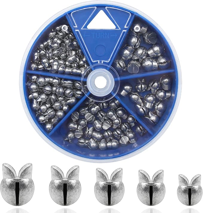 Fishing Weights Sinkers, 200/100pcs Lead Split Shot Fishing Sinkers Open Mouth Design Weights Clip Freshwater Saltwater Fishing Accessories